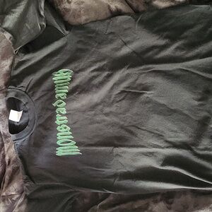 Black Tee with Green Print